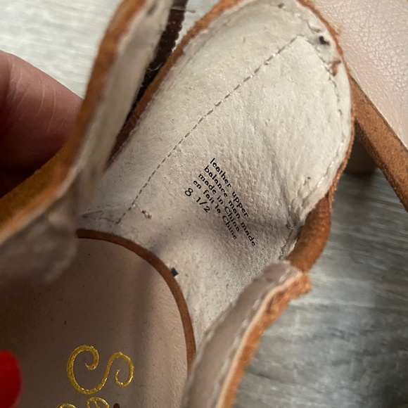 Seychelles suede caramel open toe heel 8.5 - Picture 6 of 9
